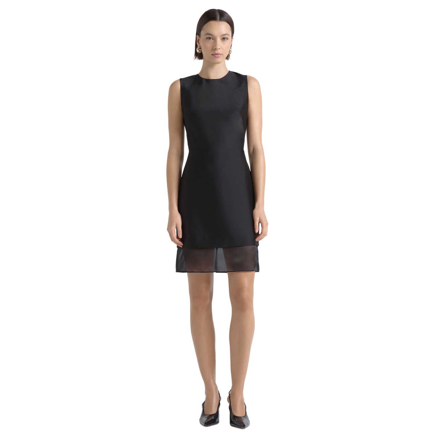 Cue Silk Organza Contrast Mini Dress